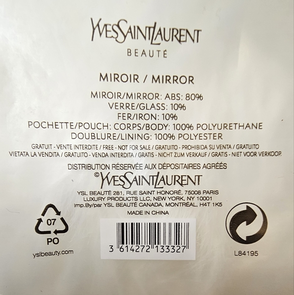 YSL Cosmetic Mirror with Black Patent Pouch - Picture 3 of 5